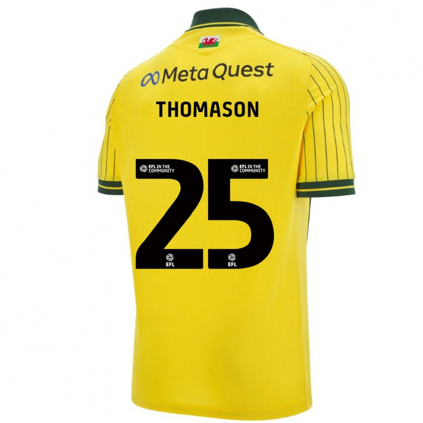 Danxen Män George Thomason #25 Gul Grön Bortatröja Matchtröjor 2025/26 Tröjor T-Tröja