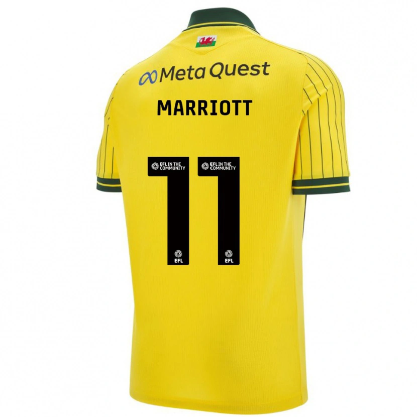 Danxen Män Jack Marriott #11 Gul Grön Bortatröja Matchtröjor 2025/26 Tröjor T-Tröja