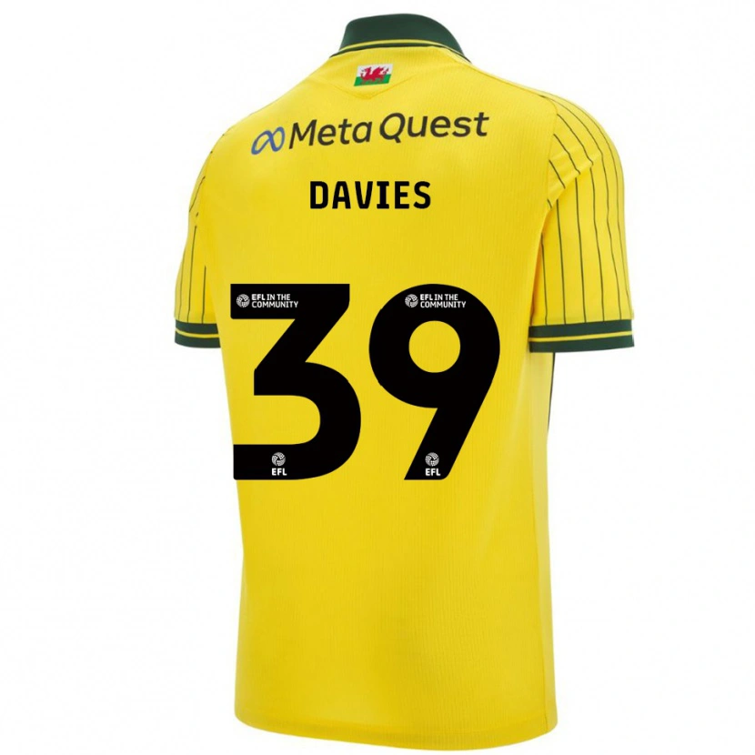 Danxen Män Daniel Davies #39 Gul Grön Bortatröja Matchtröjor 2025/26 Tröjor T-Tröja