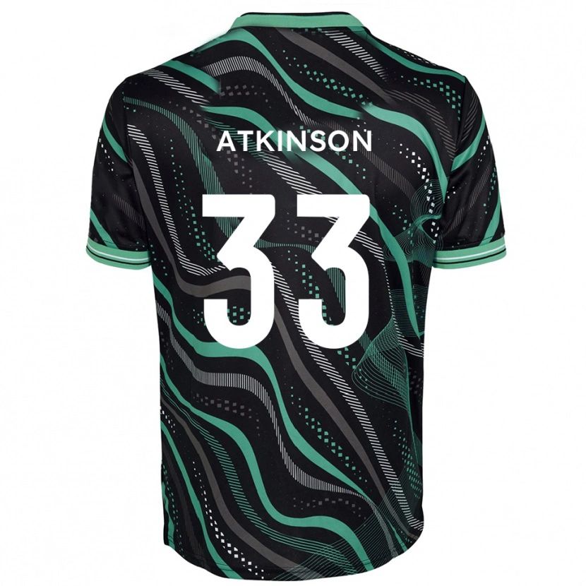 Danxen Män Hayden Atkinson #33 Svart Grön Bortatröja Matchtröjor 2025/26 Tröjor T-Tröja