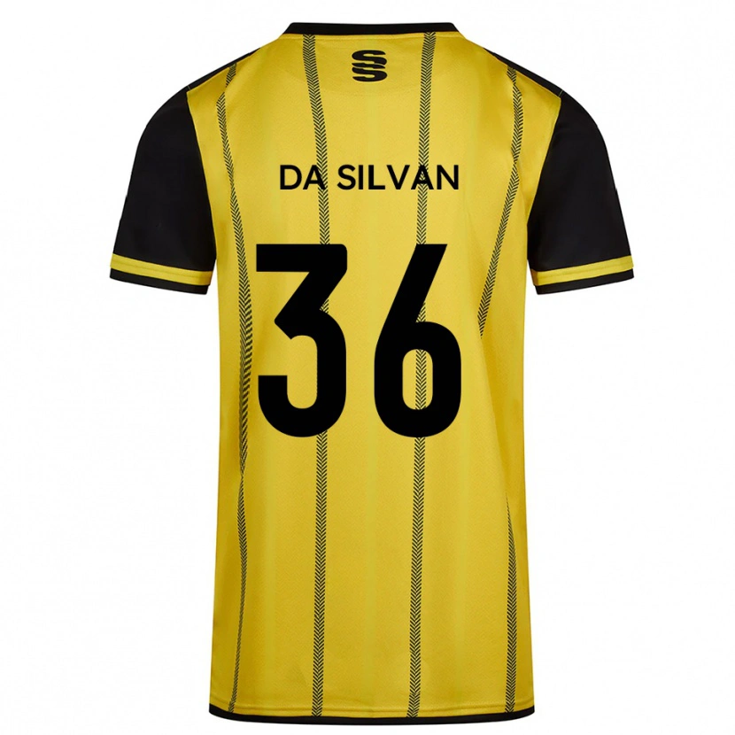 Danxen Män Elisaro Da Silvan #36 Gul Svart Bortatröja Matchtröjor 2025/26 Tröjor T-Tröja