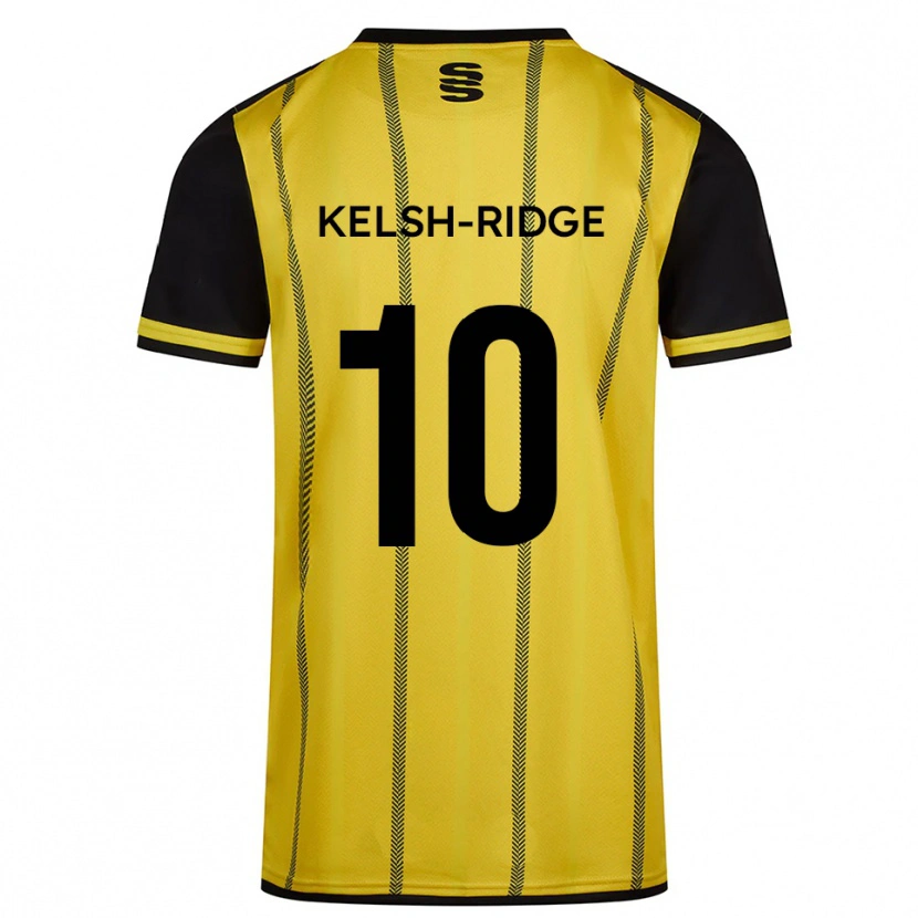 Danxen Män Hollie Kelsh-Ridge #10 Gul Svart Bortatröja Matchtröjor 2025/26 Tröjor T-Tröja