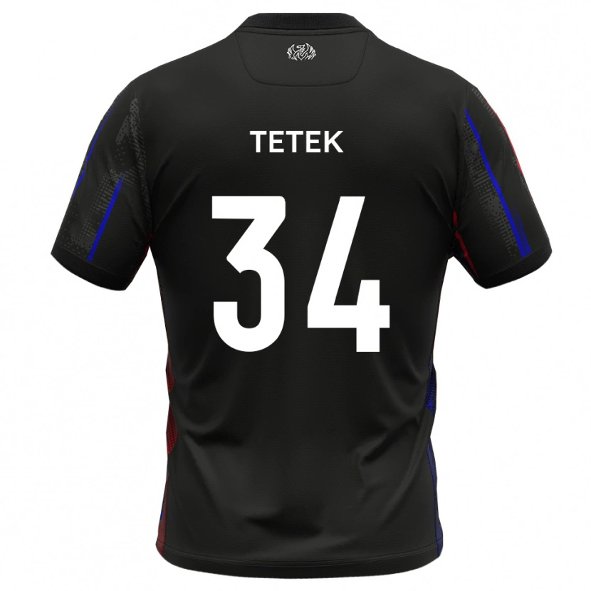 Danxen Män Dejan Tetek #34 Svart Rött Bortatröja Matchtröjor 2025/26 Tröjor T-Tröja