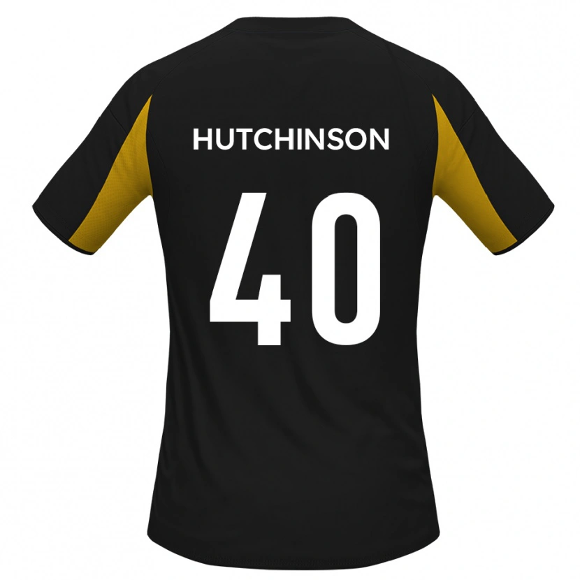 Danxen Män Luke Hutchinson #40 Svart Gul Bortatröja Matchtröjor 2025/26 Tröjor T-Tröja