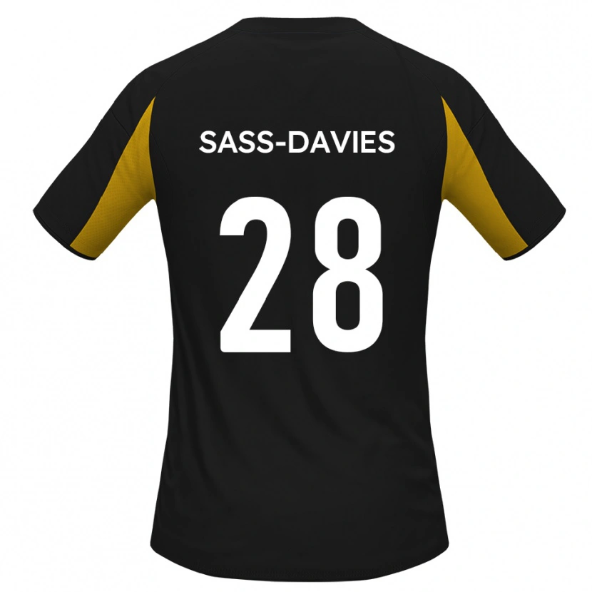 Danxen Män Billy Sass-Davies #28 Svart Gul Bortatröja Matchtröjor 2025/26 Tröjor T-Tröja