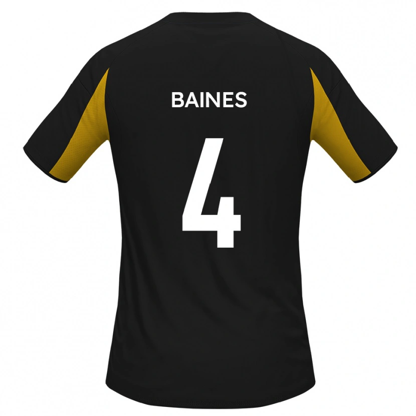 Danxen Män Lewis Baines #4 Svart Gul Bortatröja Matchtröjor 2025/26 Tröjor T-Tröja