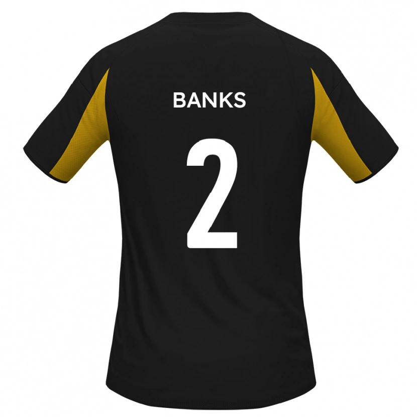 Danxen Män Lewis Banks #2 Svart Gul Bortatröja Matchtröjor 2025/26 Tröjor T-Tröja