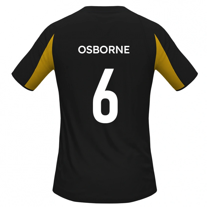 Danxen Män Elliot Osborne #6 Svart Gul Bortatröja Matchtröjor 2025/26 Tröjor T-Tröja