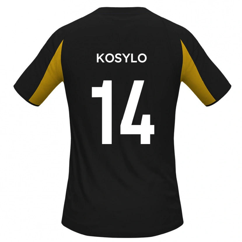 Danxen Män Matty Kosylo #14 Svart Gul Bortatröja Matchtröjor 2025/26 Tröjor T-Tröja
