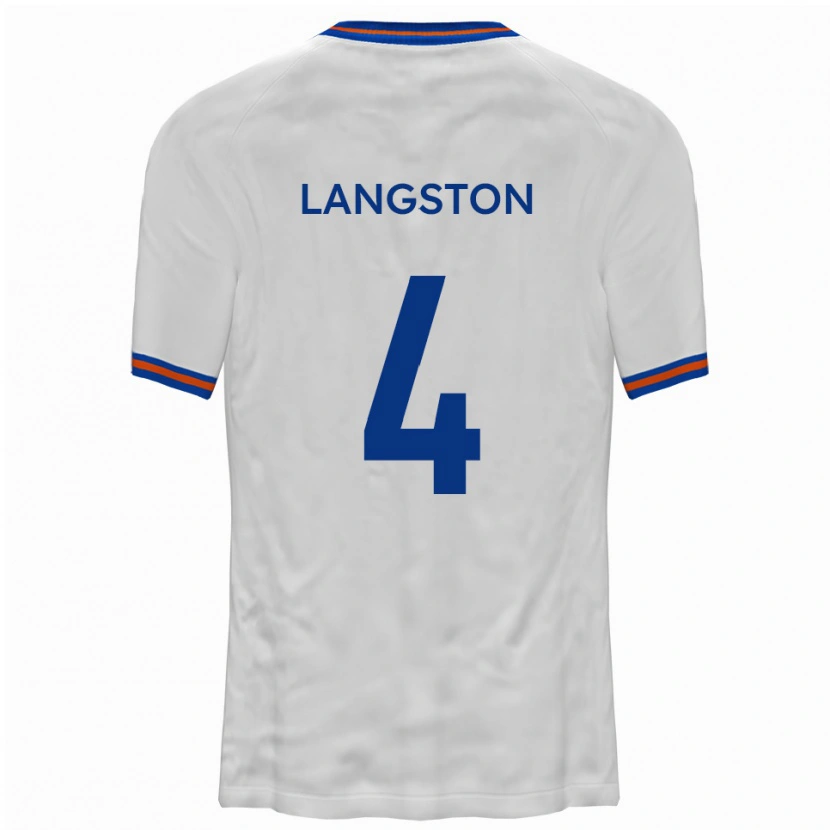 Danxen Män George Langston #4 Vit Blå Bortatröja Matchtröjor 2025/26 Tröjor T-Tröja