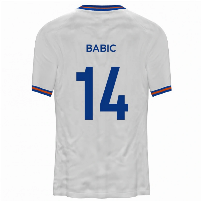 Danxen Män Goran Babic #14 Vit Blå Bortatröja Matchtröjor 2025/26 Tröjor T-Tröja