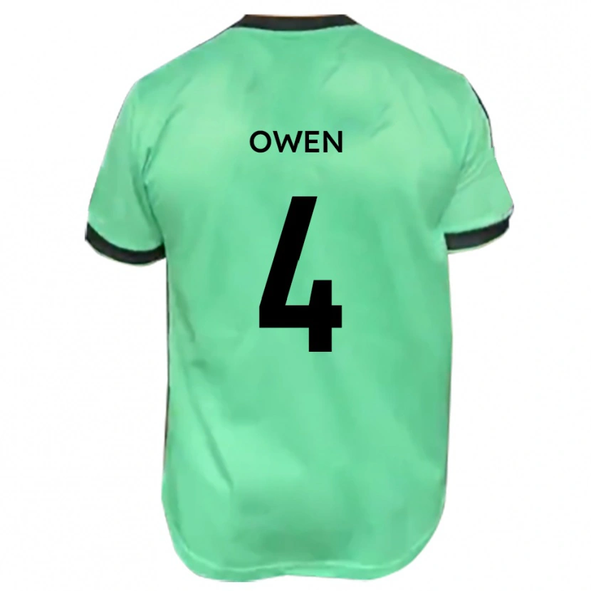 Danxen Män Nathaniel Owen #4 Turkos Svart Bortatröja Matchtröjor 2025/26 Tröjor T-Tröja