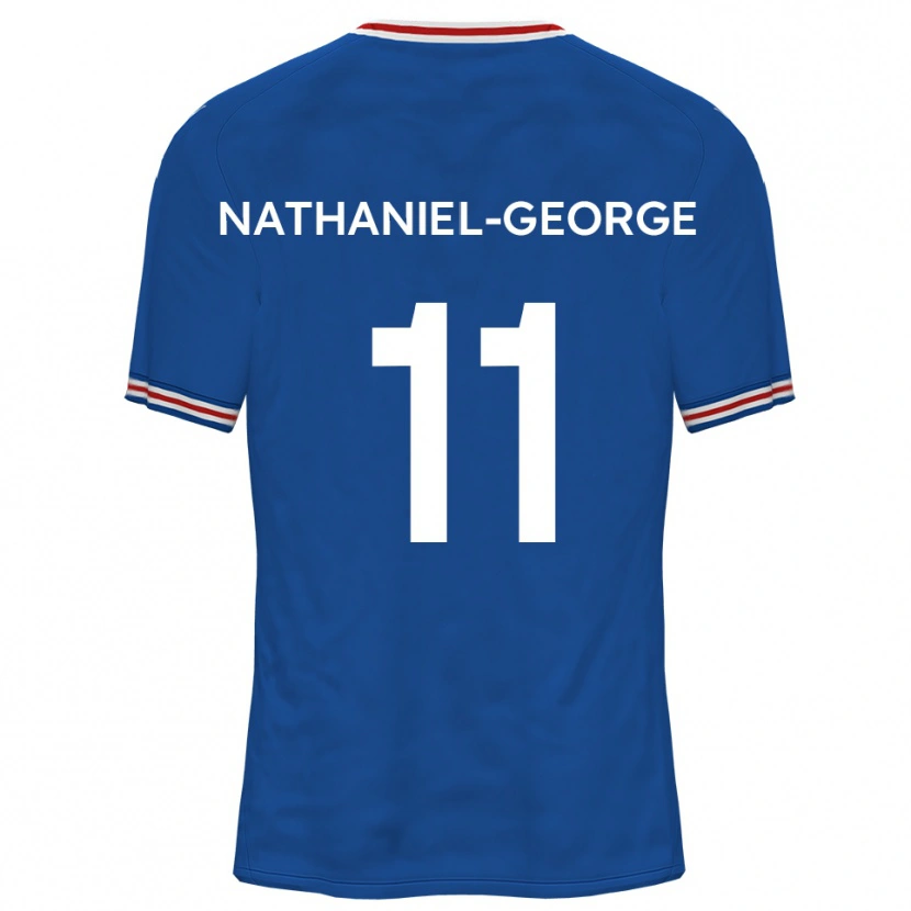 Danxen Män Ashley Nathaniel-George #11 Dodger Blå Bortatröja Matchtröjor 2025/26 Tröjor T-Tröja