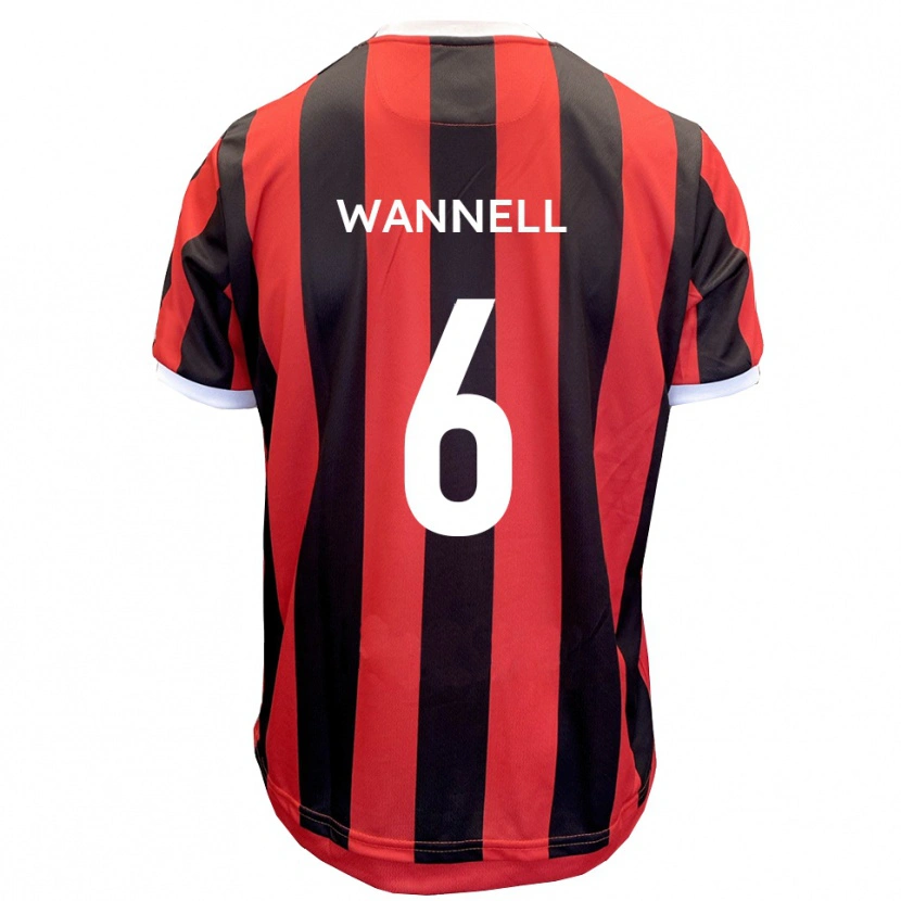 Danxen Män Jake Wannell #6 Röd Svart Bortatröja Matchtröjor 2025/26 Tröjor T-Tröja