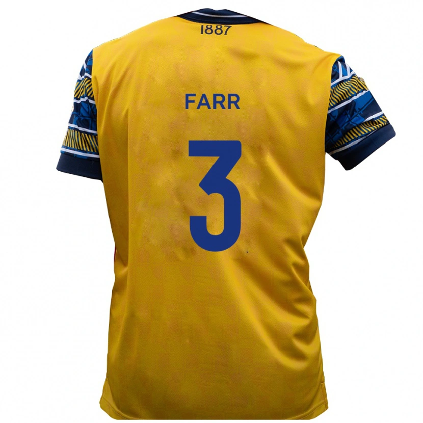 Danxen Män Jacob Farr #3 Gul Svart Bortatröja Matchtröjor 2025/26 Tröjor T-Tröja
