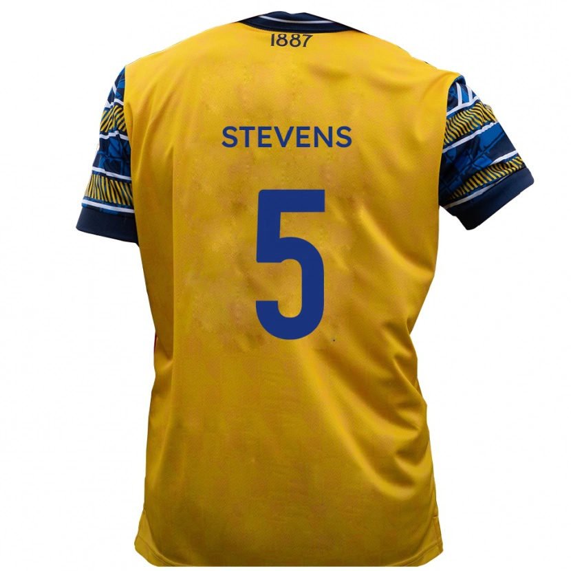 Danxen Män Harrison Stevens #5 Gul Svart Bortatröja Matchtröjor 2025/26 Tröjor T-Tröja