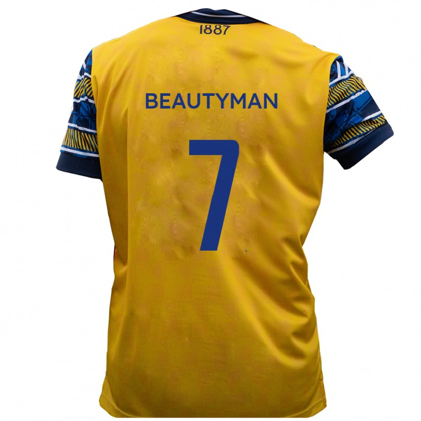 Danxen Män Harry Beautyman #7 Gul Svart Bortatröja Matchtröjor 2025/26 Tröjor T-Tröja