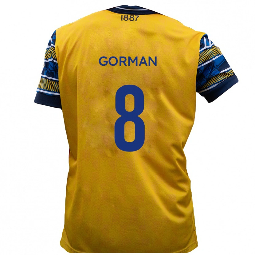 Danxen Män Dale Gorman #8 Gul Svart Bortatröja Matchtröjor 2025/26 Tröjor T-Tröja