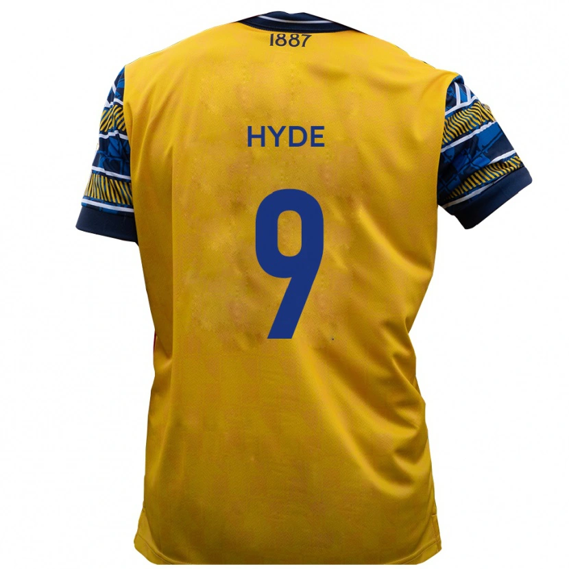 Danxen Män Jake Hyde #9 Gul Svart Bortatröja Matchtröjor 2025/26 Tröjor T-Tröja