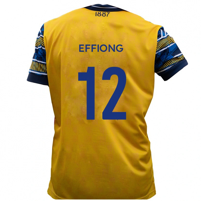 Danxen Män Inih Effiong #12 Gul Svart Bortatröja Matchtröjor 2025/26 Tröjor T-Tröja