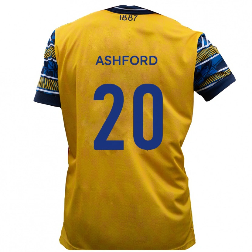 Danxen Män Sam Ashford #20 Gul Svart Bortatröja Matchtröjor 2025/26 Tröjor T-Tröja