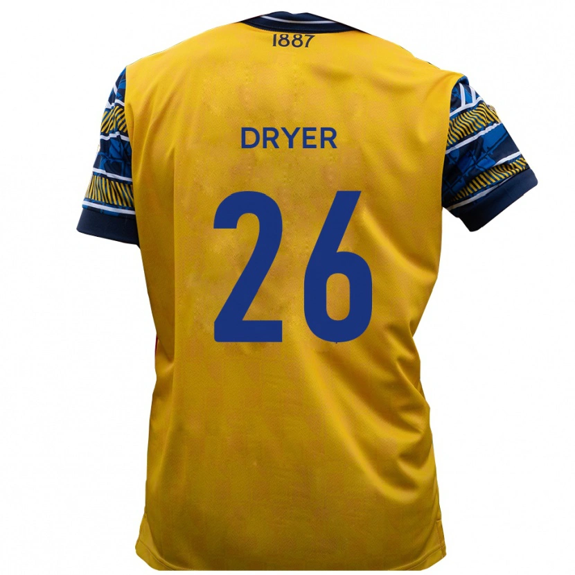 Danxen Män Tom Dryer #26 Gul Svart Bortatröja Matchtröjor 2025/26 Tröjor T-Tröja