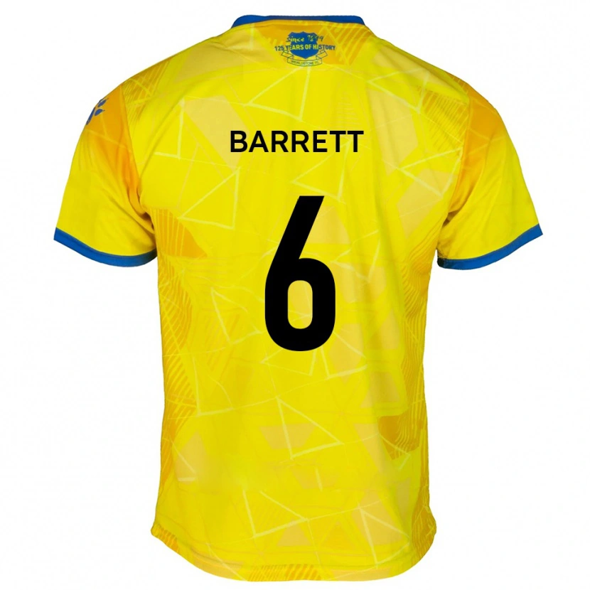 Danxen Män Mason Barrett #6 Gult Blått Bortatröja Matchtröjor 2025/26 Tröjor T-Tröja