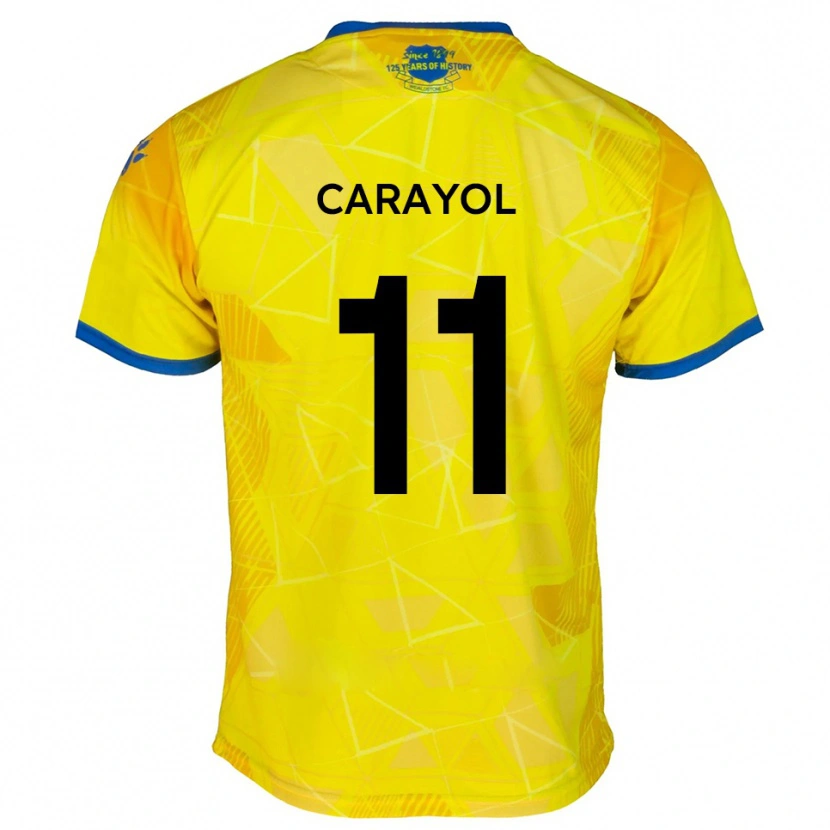 Danxen Män Mustapha Carayol #11 Gult Blått Bortatröja Matchtröjor 2025/26 Tröjor T-Tröja