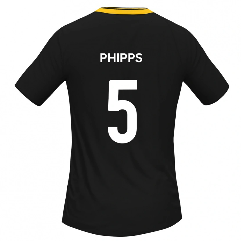 Danxen Män Harry Phipps #5 Svart Gult Bortatröja Matchtröjor 2025/26 Tröjor T-Tröja