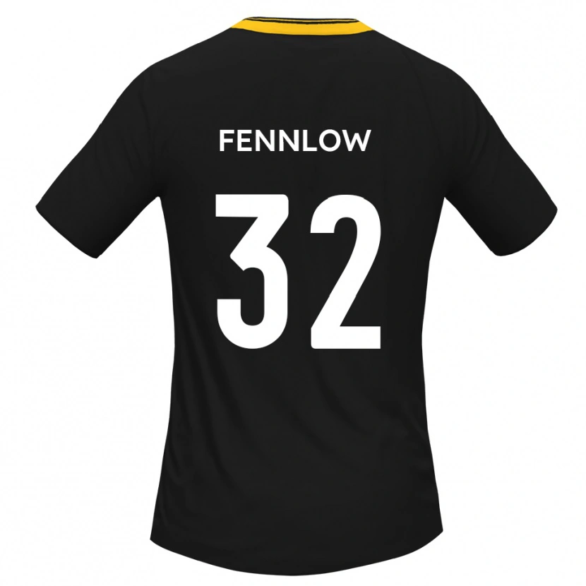 Danxen Män James Fennlow #32 Svart Gult Bortatröja Matchtröjor 2025/26 Tröjor T-Tröja