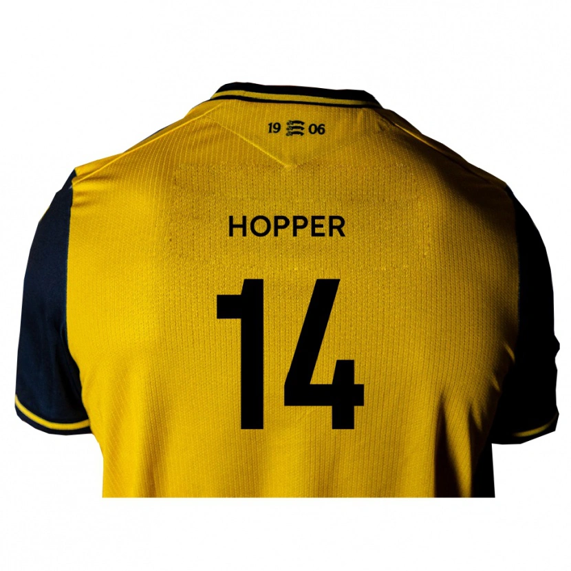Danxen Män Tom Hopper #14 Gul Svart Bortatröja Matchtröjor 2025/26 Tröjor T-Tröja