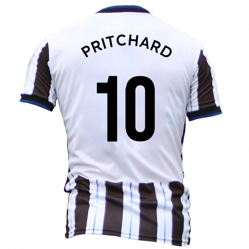 Danxen Män Joe Pritchard #10 Vit Svart Bortatröja Matchtröjor 2025/26 Tröjor T-Tröja