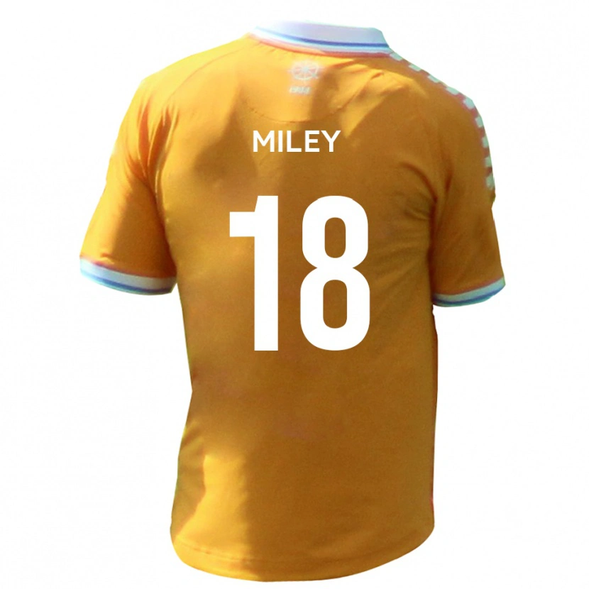 Danxen Män Jamie Miley #18 Gul Blå Bortatröja Matchtröjor 2025/26 Tröjor T-Tröja