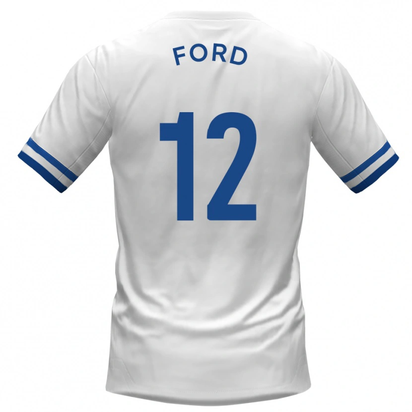 Danxen Män Nathaniel Ford #12 Vit Blå Bortatröja Matchtröjor 2025/26 Tröjor T-Tröja