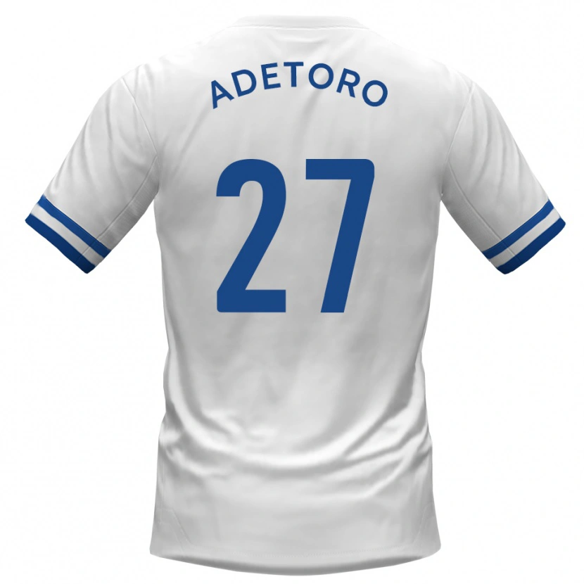 Danxen Män Adam Alimi-Adetoro #27 Vit Blå Bortatröja Matchtröjor 2025/26 Tröjor T-Tröja