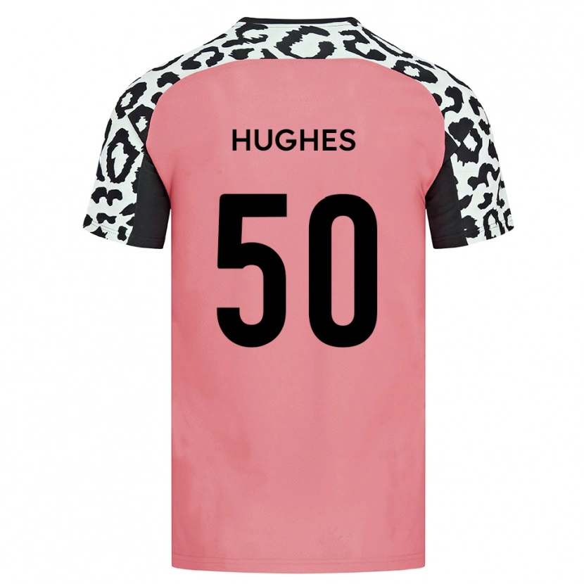 Danxen Män Isaac Hughes #50 Rosa Svart Bortatröja Matchtröjor 2025/26 Tröjor T-Tröja