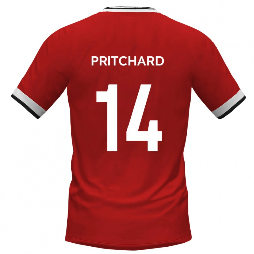 Danxen Män Harry Pritchard #14 Vit Svart Bortatröja Matchtröjor 2025/26 Tröjor T-Tröja