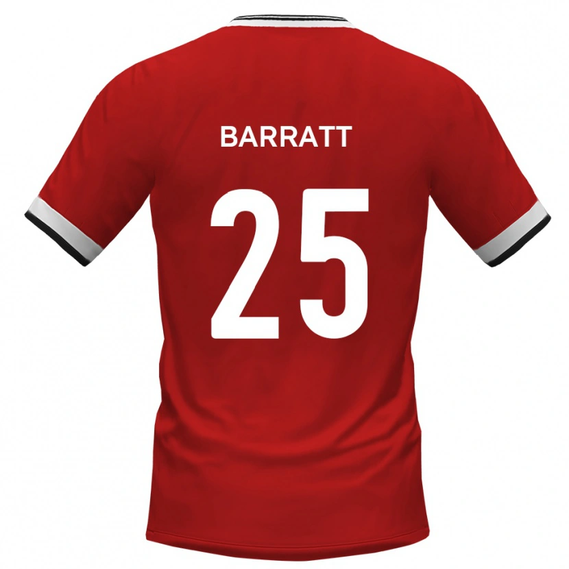 Danxen Män Sam Barratt #25 Vit Svart Bortatröja Matchtröjor 2025/26 Tröjor T-Tröja