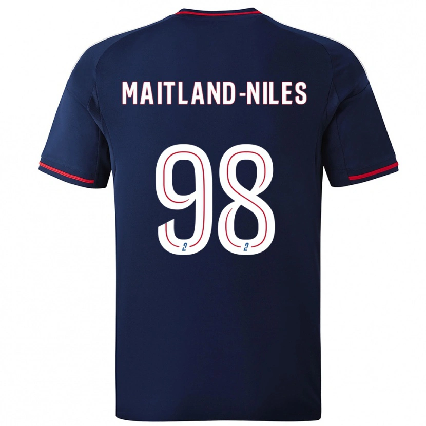 Danxen Män Ainsley Maitland-Niles #98 Marin Röd Bortatröja Matchtröjor 2025/26 Tröjor T-Tröja