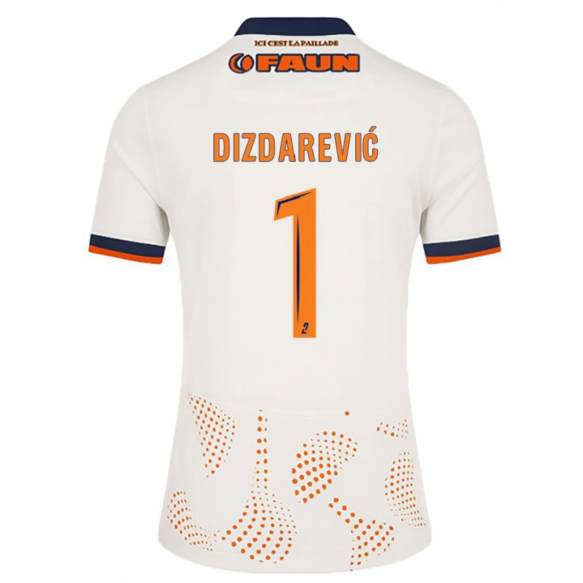 Danxen Män Belmin Dizdarevic #1 Vit Orange Bortatröja Matchtröjor 2025/26 Tröjor T-Tröja