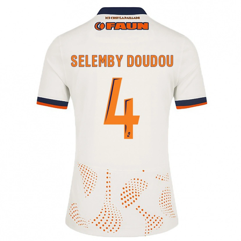 Danxen Män Destin Selemby Doudou #4 Vit Orange Bortatröja Matchtröjor 2025/26 Tröjor T-Tröja