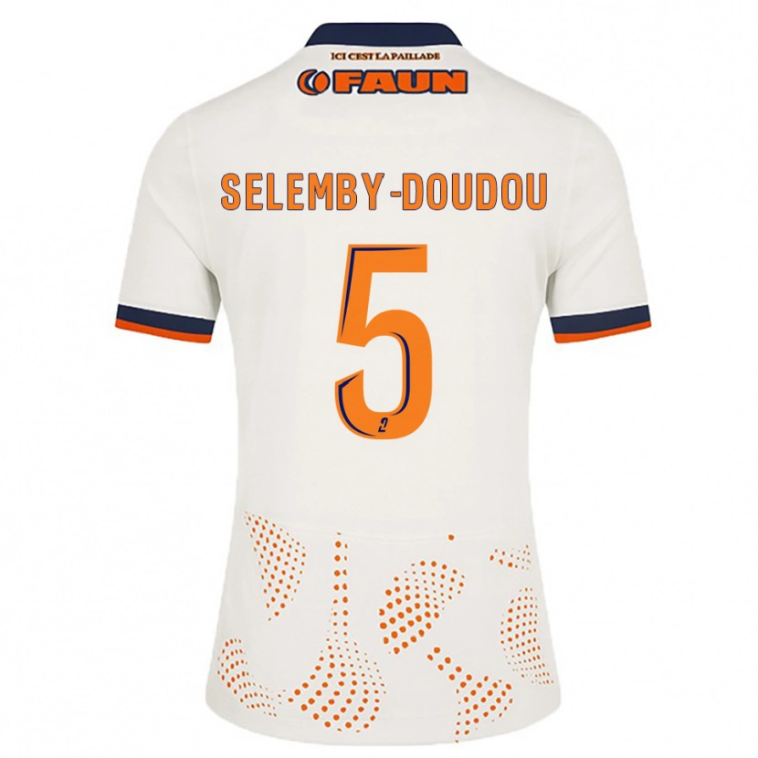 Danxen Män Basile Selemby-Doudou #5 Vit Orange Bortatröja Matchtröjor 2025/26 Tröjor T-Tröja