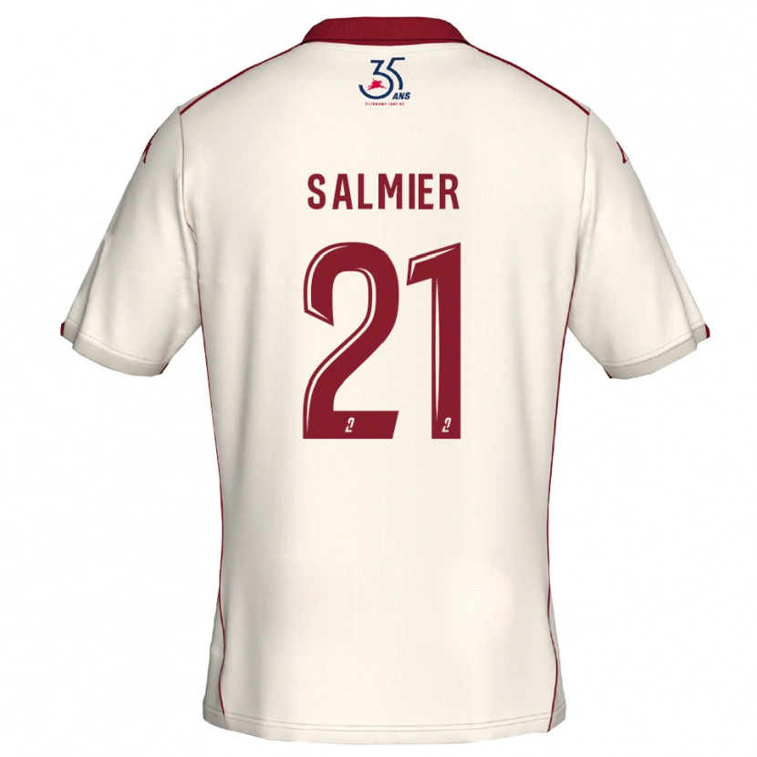 Danxen Män Yoann Salmier #21 Vit Burgundy Bortatröja Matchtröjor 2025/26 Tröjor T-Tröja