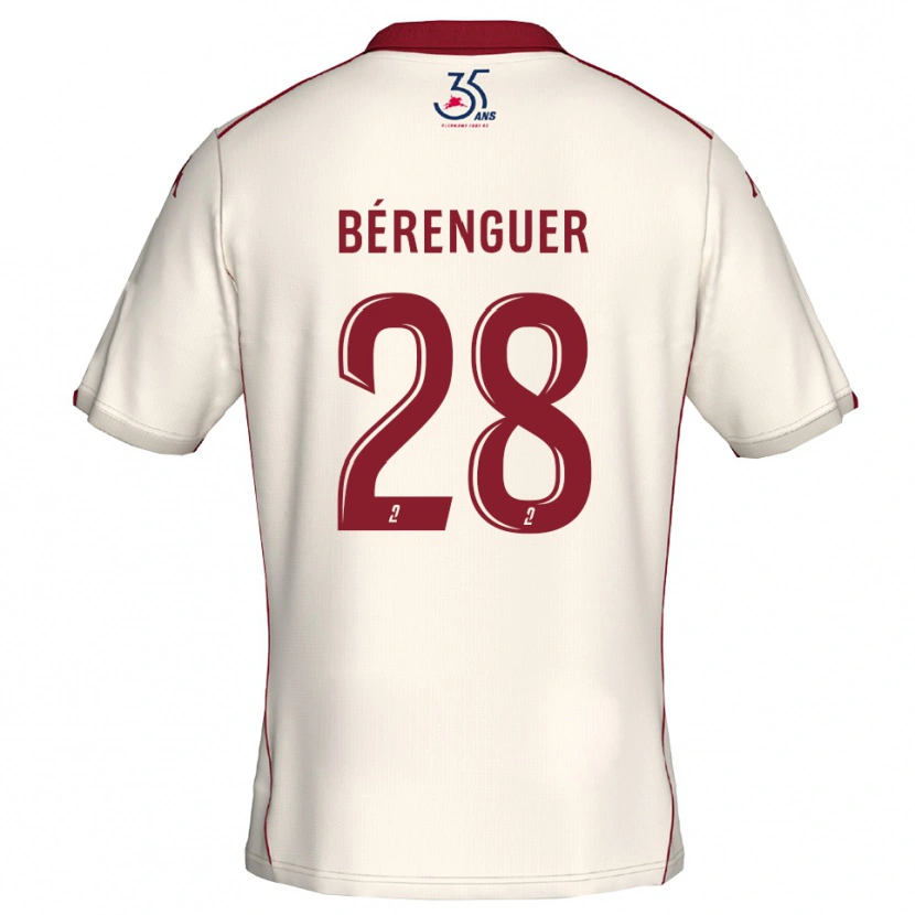 Danxen Män Camille Bérenguer #28 Vit Burgundy Bortatröja Matchtröjor 2025/26 Tröjor T-Tröja
