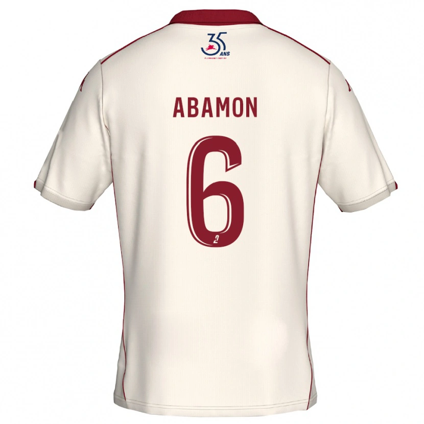 Danxen Män Noélie Abamon #6 Vit Burgundy Bortatröja Matchtröjor 2025/26 Tröjor T-Tröja