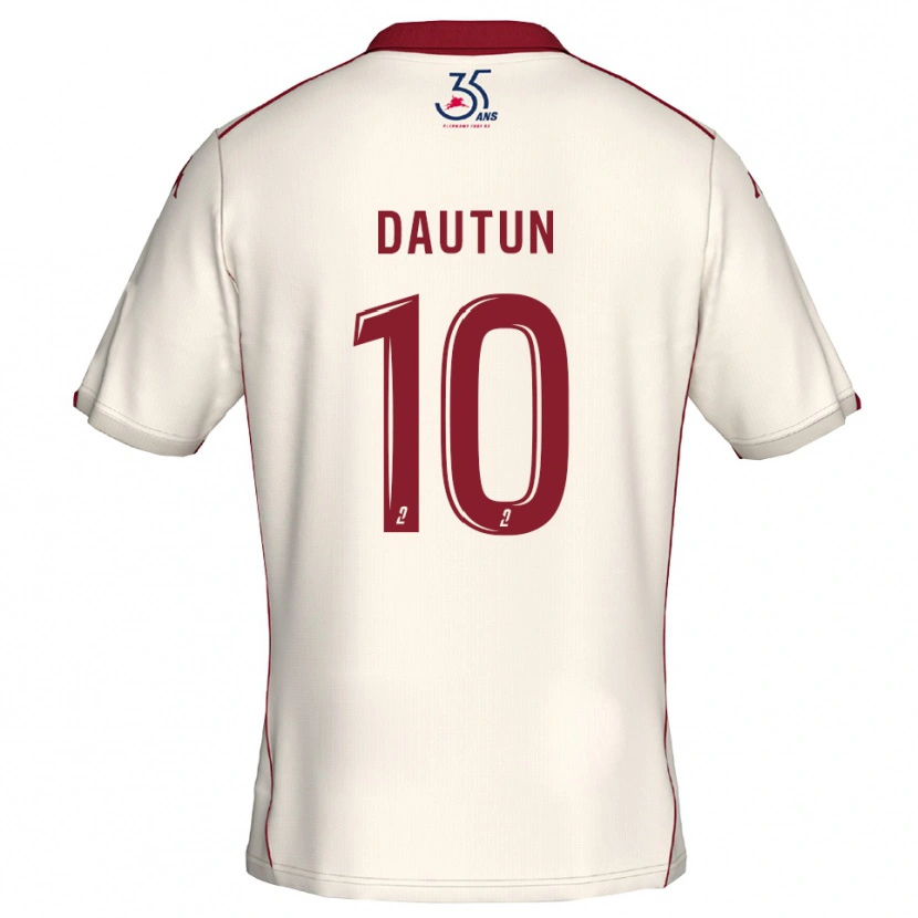 Danxen Män Margaux Dautun #10 Vit Burgundy Bortatröja Matchtröjor 2025/26 Tröjor T-Tröja