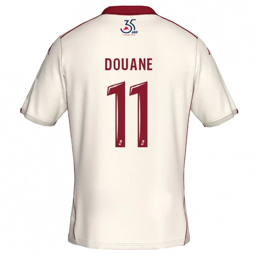 Danxen Män Maïdine Douane #11 Vit Burgundy Bortatröja Matchtröjor 2025/26 Tröjor T-Tröja
