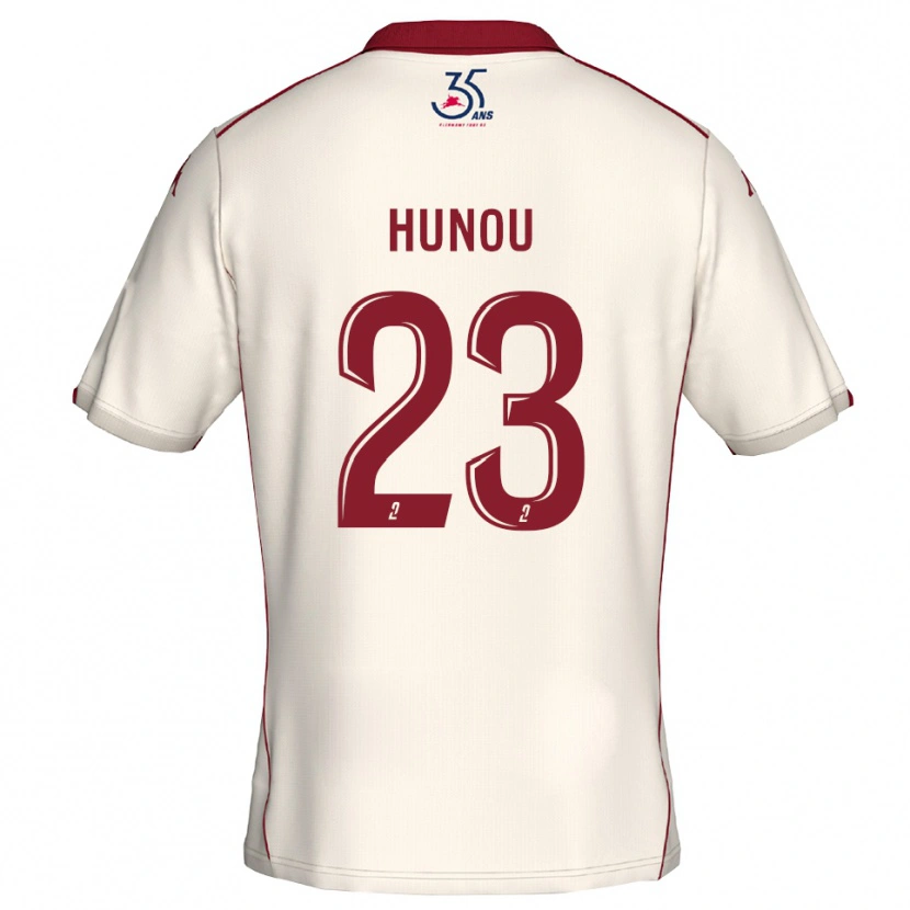 Danxen Män Adrien Hunou #23 Vit Burgundy Bortatröja Matchtröjor 2025/26 Tröjor T-Tröja