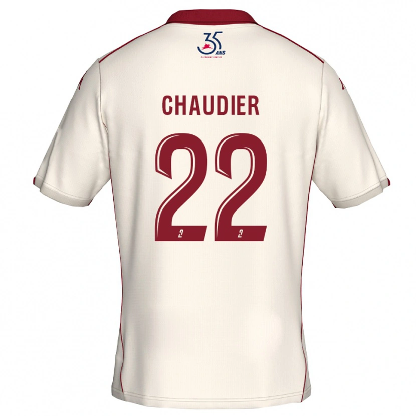 Danxen Män Ophélie Chaudier #22 Vit Burgundy Bortatröja Matchtröjor 2025/26 Tröjor T-Tröja