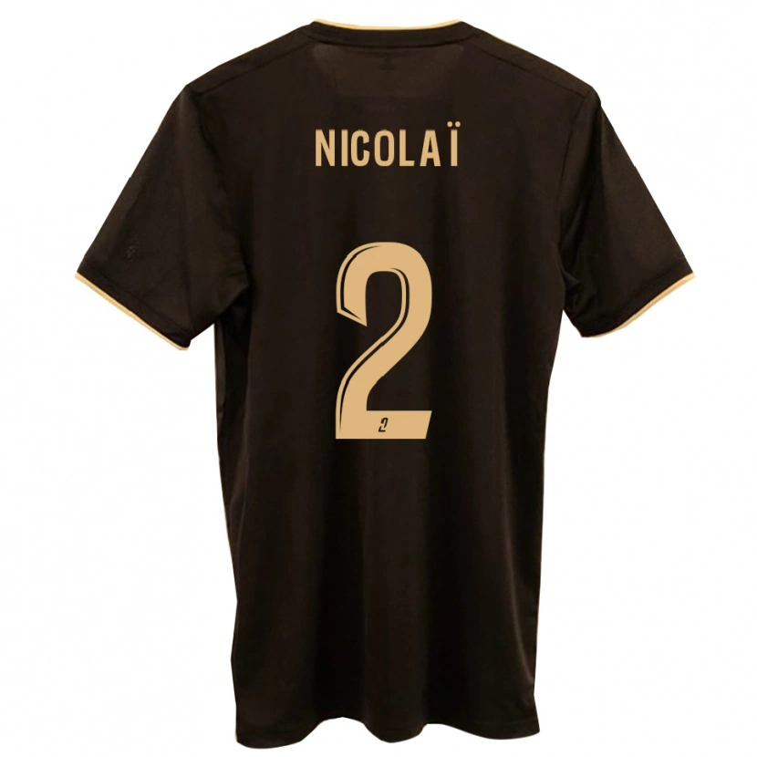 Danxen Män Dominique Nicolaï #2 Blå Röd Bortatröja Matchtröjor 2025/26 Tröjor T-Tröja